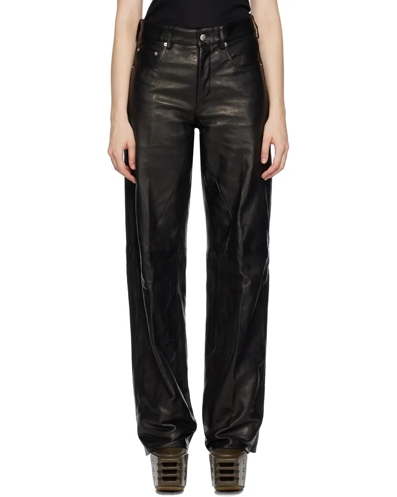 Rick Owens Black Concordians Geth Leather Pants 09