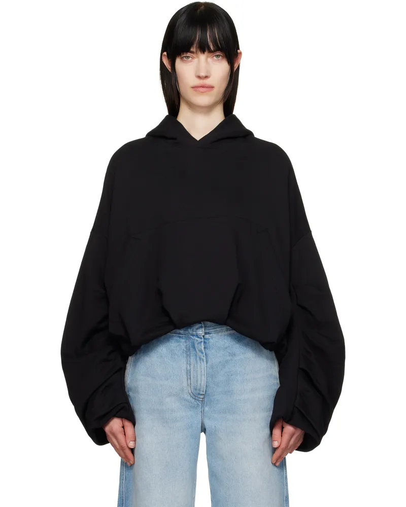 Dries van Noten Black Draped Hoodie 900