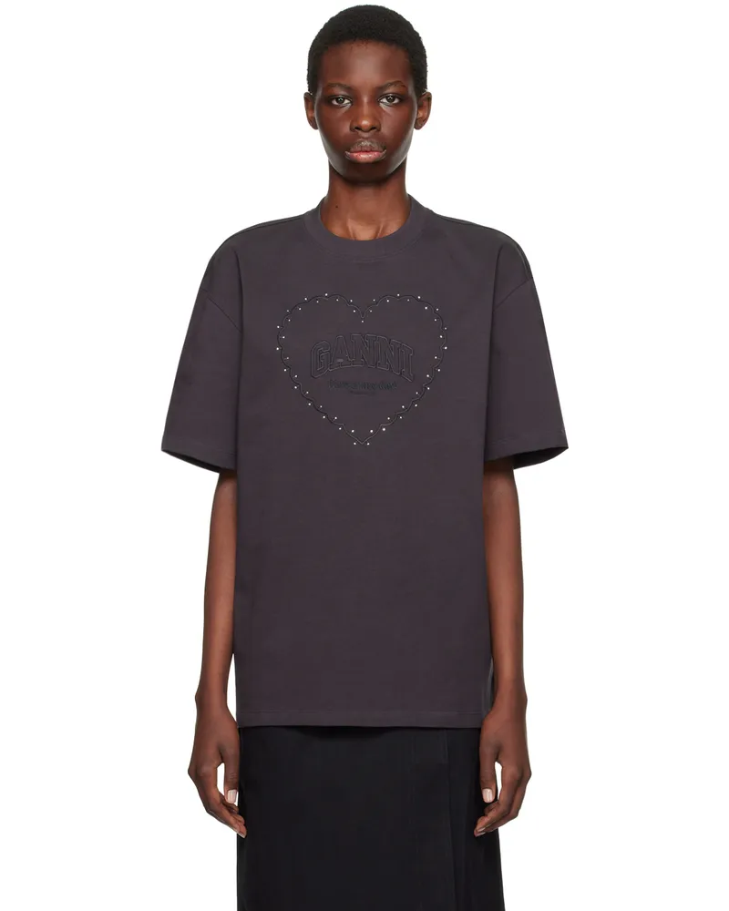 Ganni Black Heart T-Shirt 252