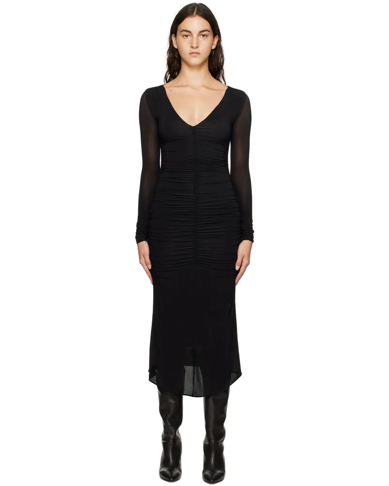 Isabel Marant Black Laly Midi Dress 01bk