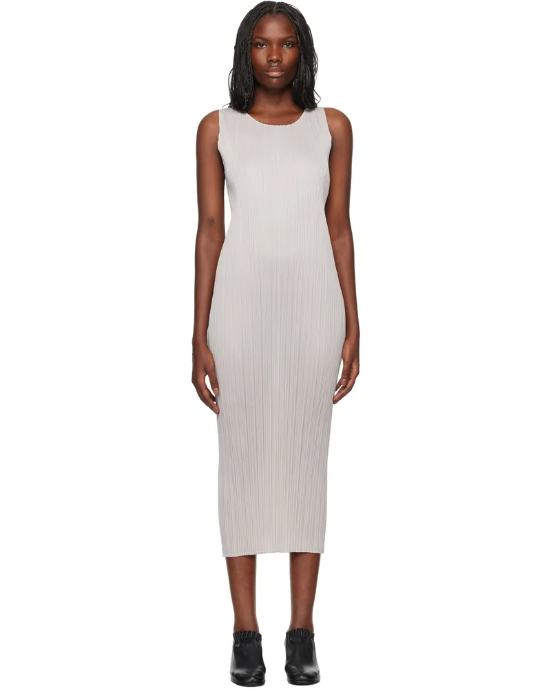 Issey Miyake Beige New Colorful Basics Maxi Dress 42