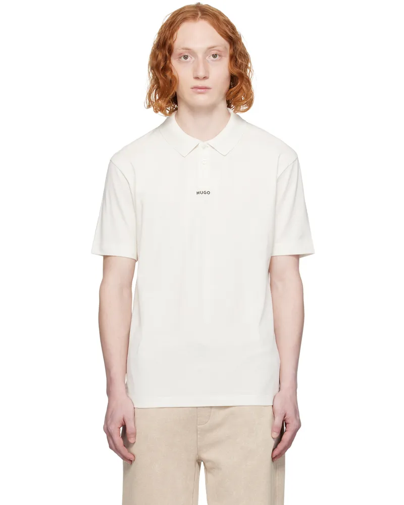 HUGO BOSS White Bonded Polo Open