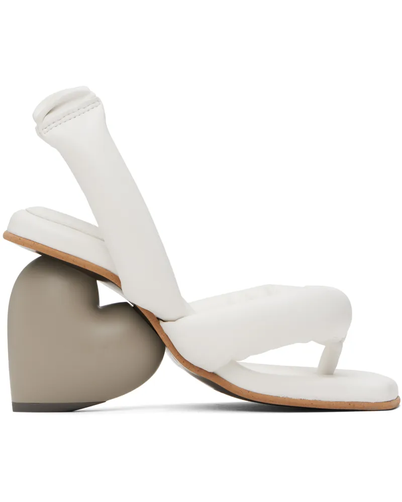 YUME YUME White & Taupe Love Heeled Sandals White