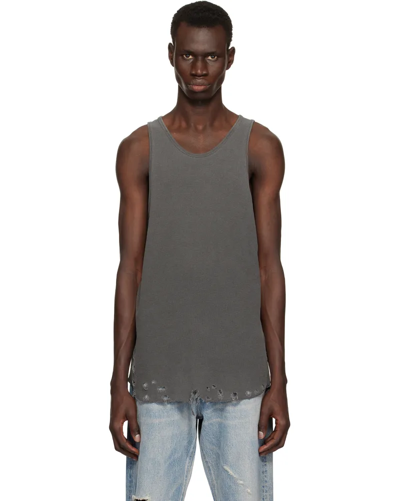 John Elliott + Co Gray Folsom Thermal Tank Top Vintage