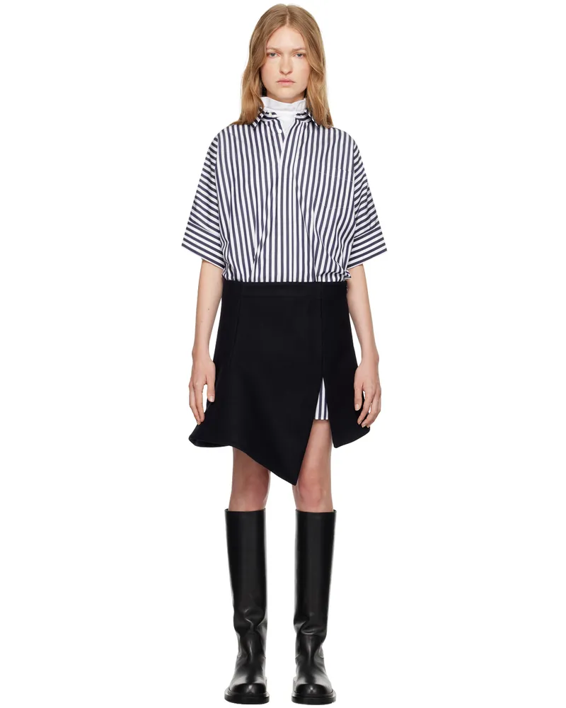 Sacai Navy Striped Paneled Mini Dress 248