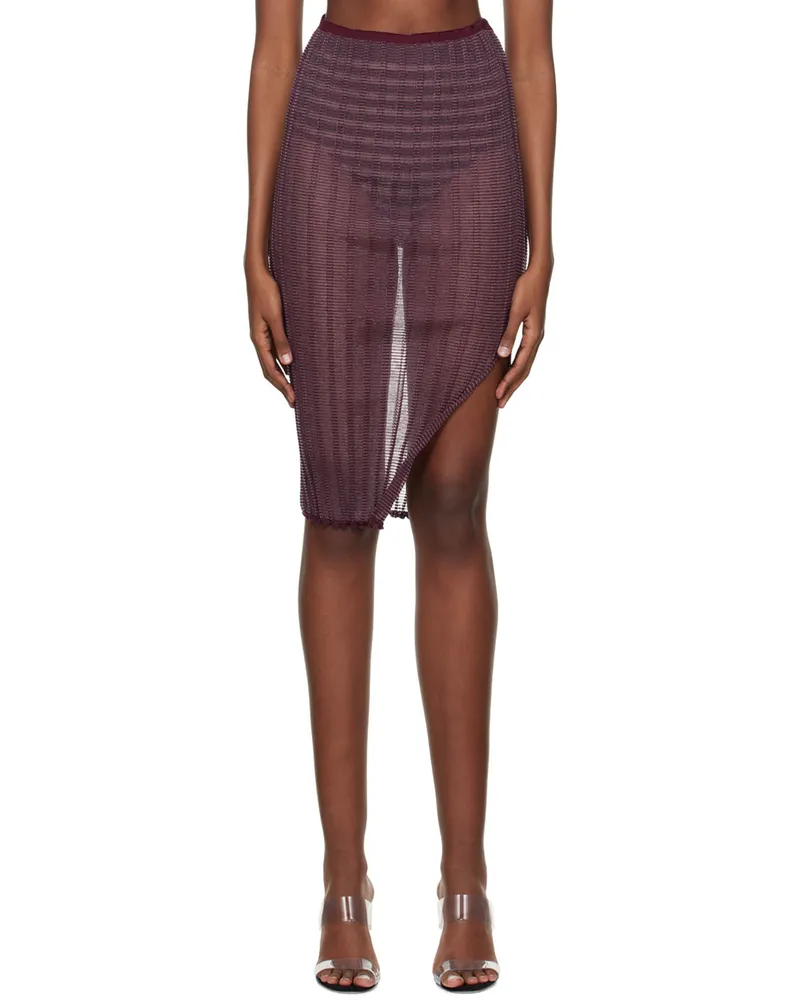 A. ROEGE HOVE SSENSE Exclusive Burgundy Anais Midi Skirt Burgundy