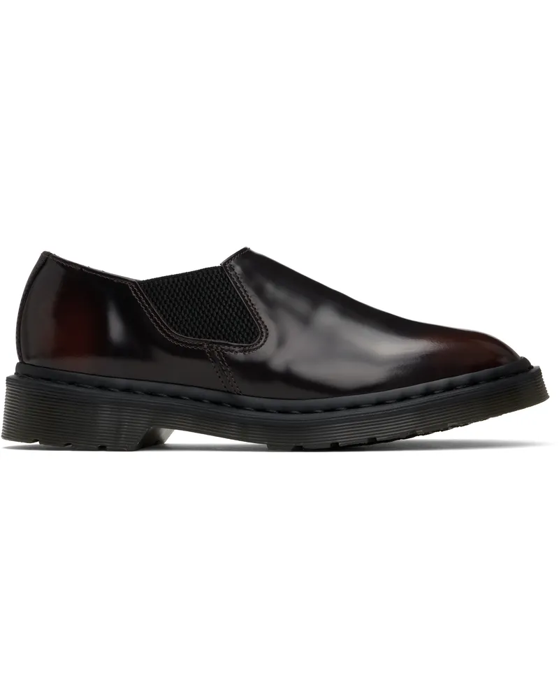Dr.Martens Black & Red Louis Arcadia Leather Slip-on Loafers Cherry