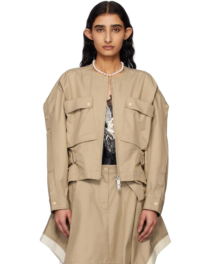 3.1 phillip lim Khaki Cargo Flounce Hem Jacket Khaki