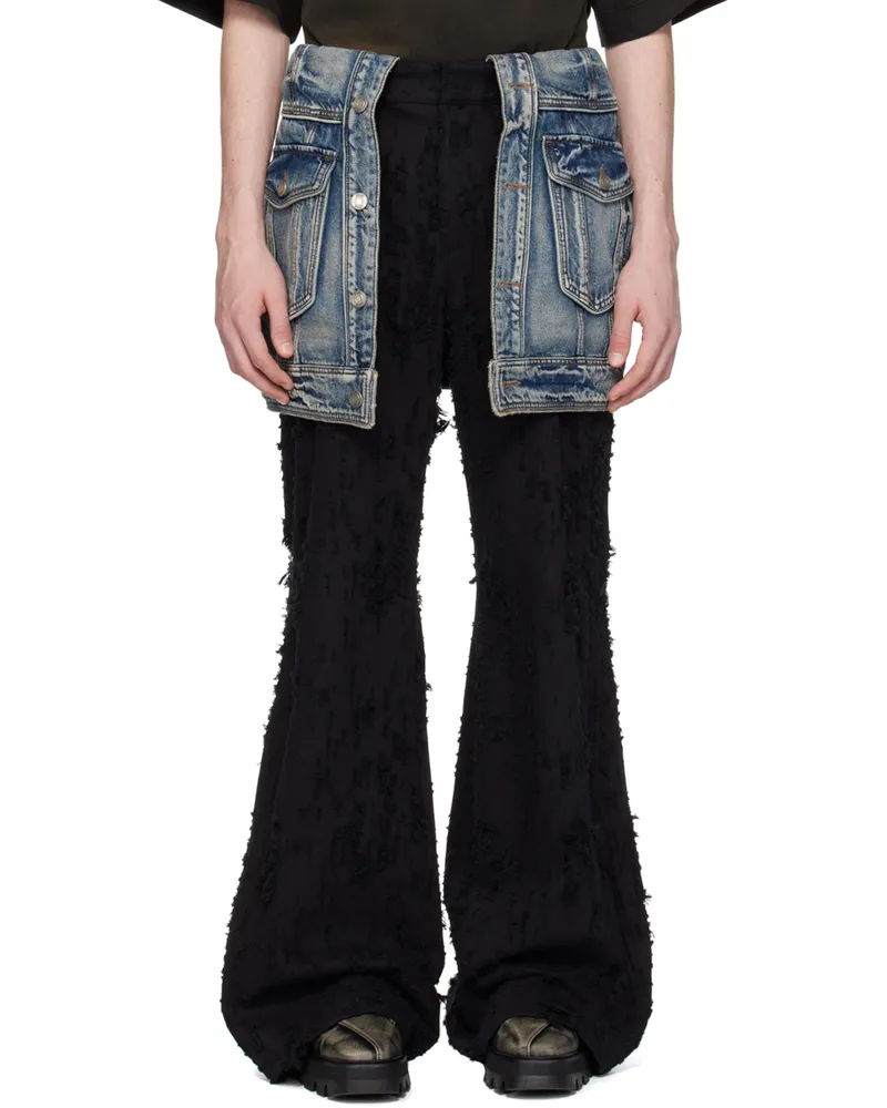 JUUN.J Black & Blue Layered Trousers 5