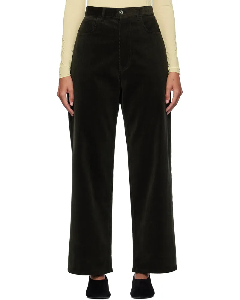 AURALEE Brown Finx Corduroy Trousers Dark