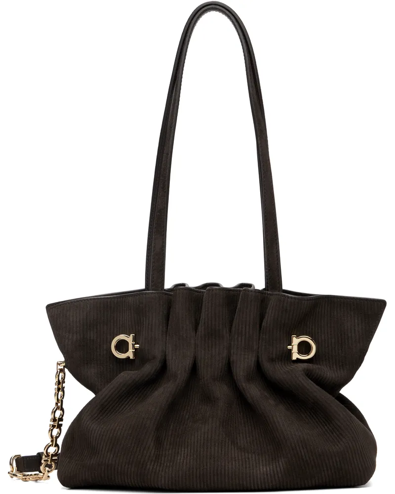 Ferragamo Brown 'Ferragamo' Soft Tote 017