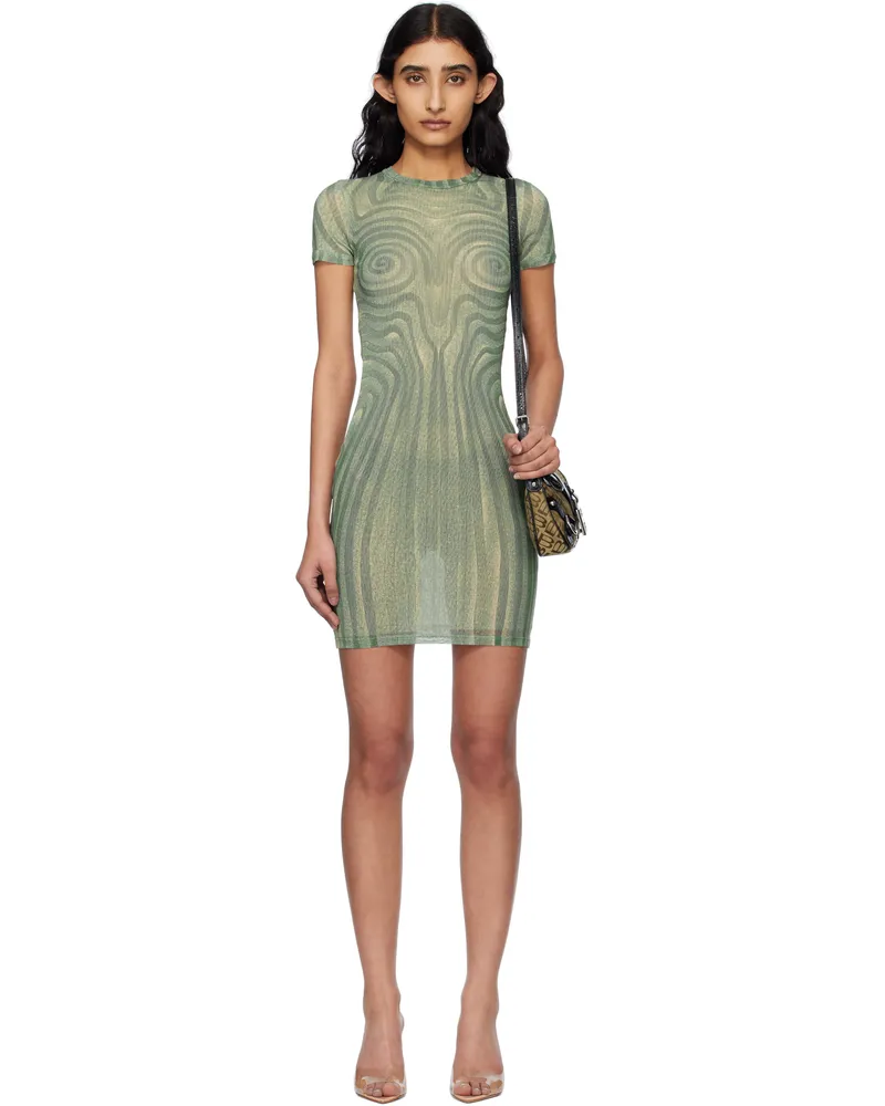 Jean Paul Gaultier Blue 'The Short Spirale' Minidress 0351-ecru