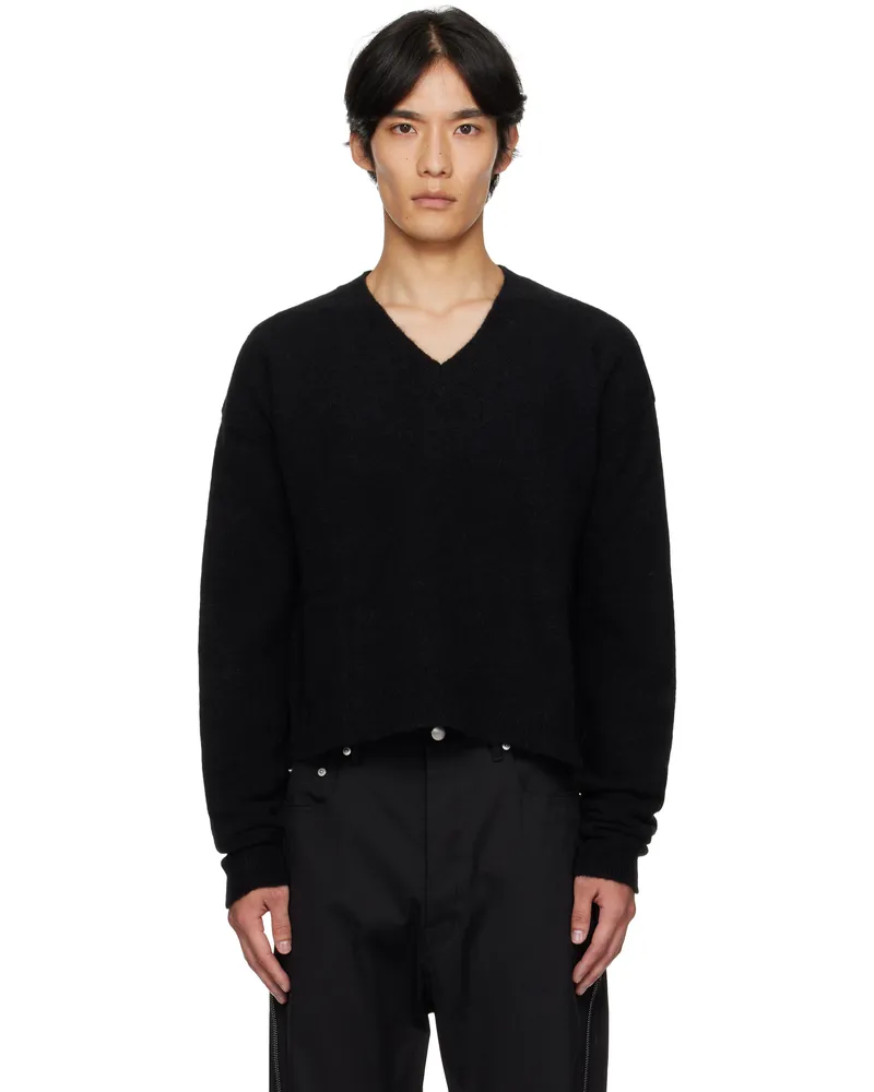 Rick Owens Black Concordians Tommy V-Neck Sweater 09