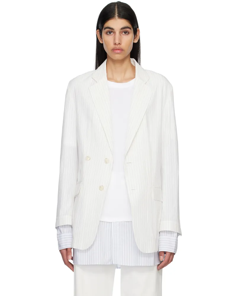 Maison Margiela Off-White Pinstripe Blazer 001f