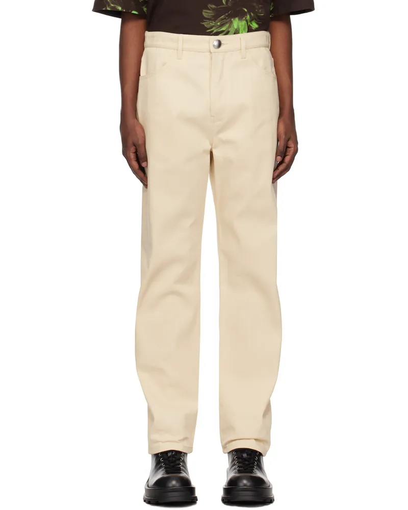 Jil Sander Beige Sea Island Denim Jeans 275