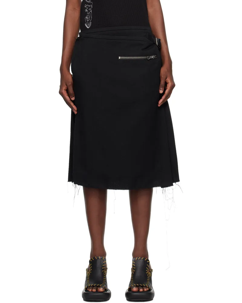 Andersson Bell Black Camtton Midi Skirt Black