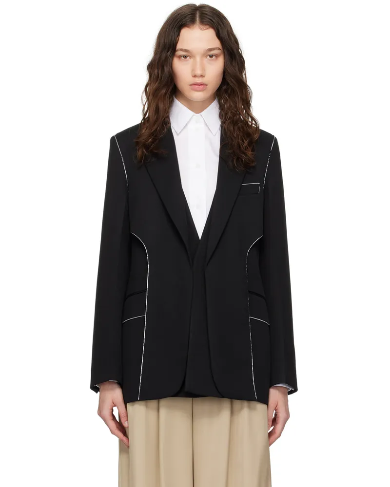 Victoria Beckham Black Paneled Blazer Black