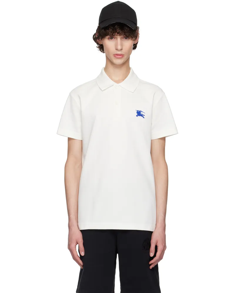 Burberry White Cotton Polo Salt