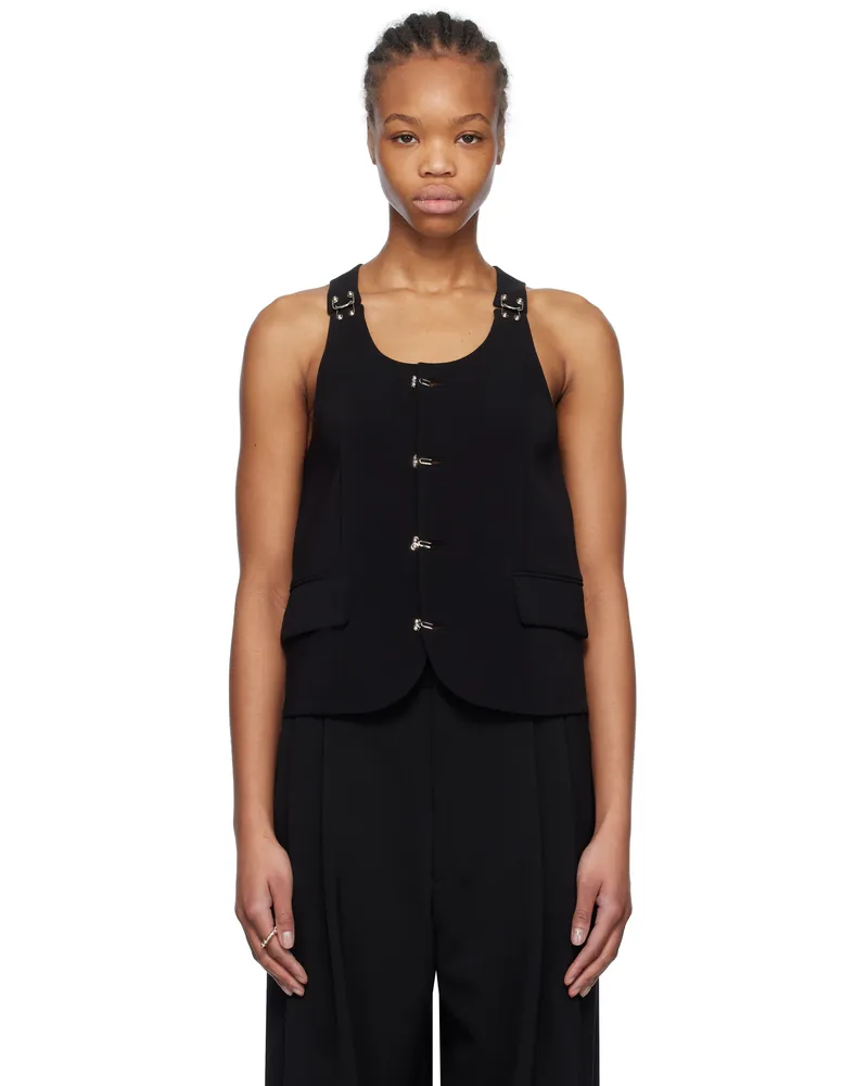 WE 11 DONE Black Hook Vest Black