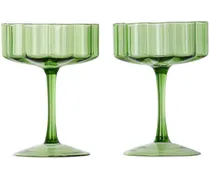 Green Wave Coupe Glass Set