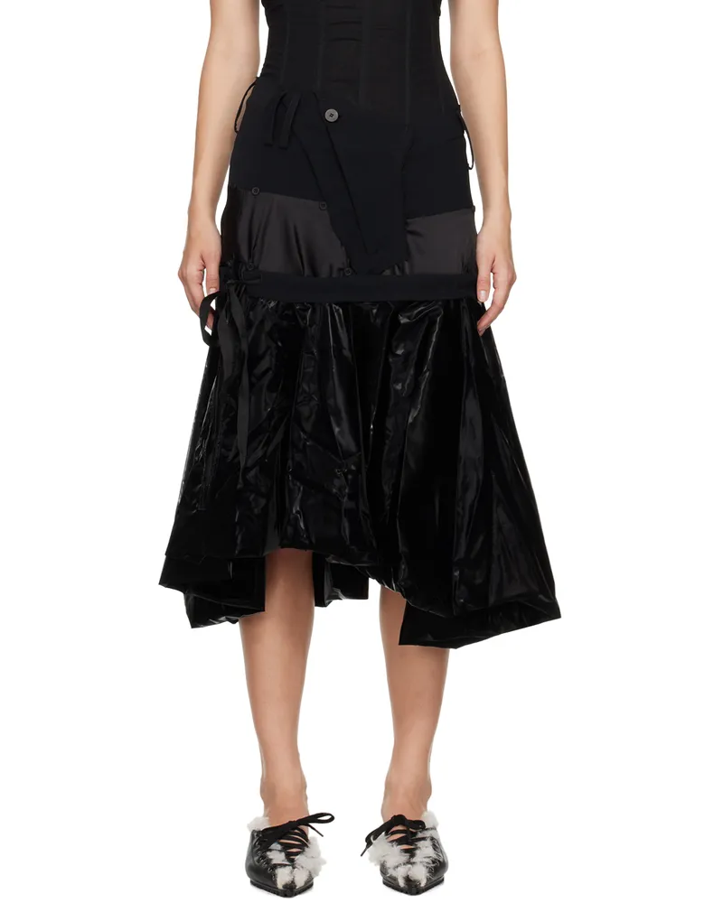 OTTOLINGER Black Layered Balloon Midi Skirt Black