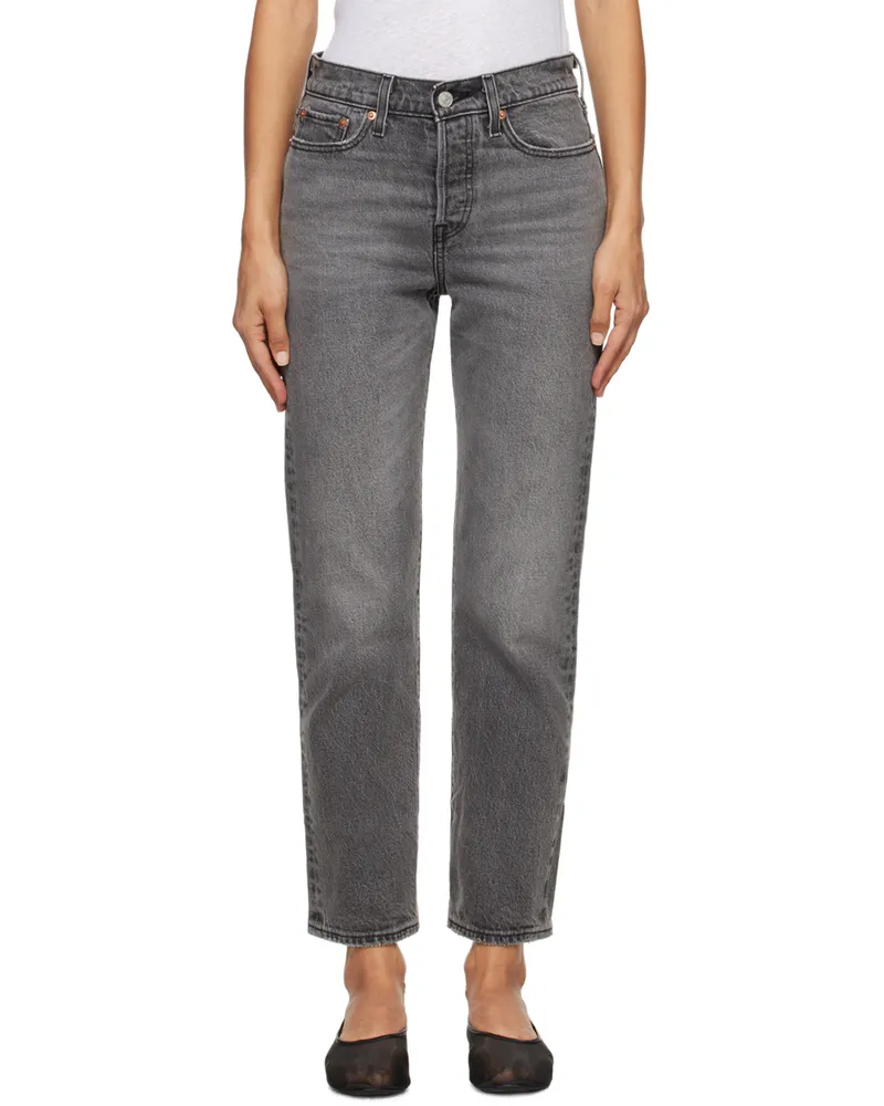 Levi's Gray Wedgie Straight Fit Jeans Well