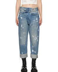 R13 SSENSE Exclusive Blue Crossover Jeans Dark