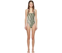 Green Printed Swimsuit