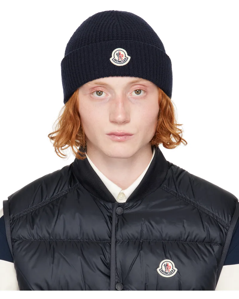 Moncler Navy Wool & Cashmere Beanie 745