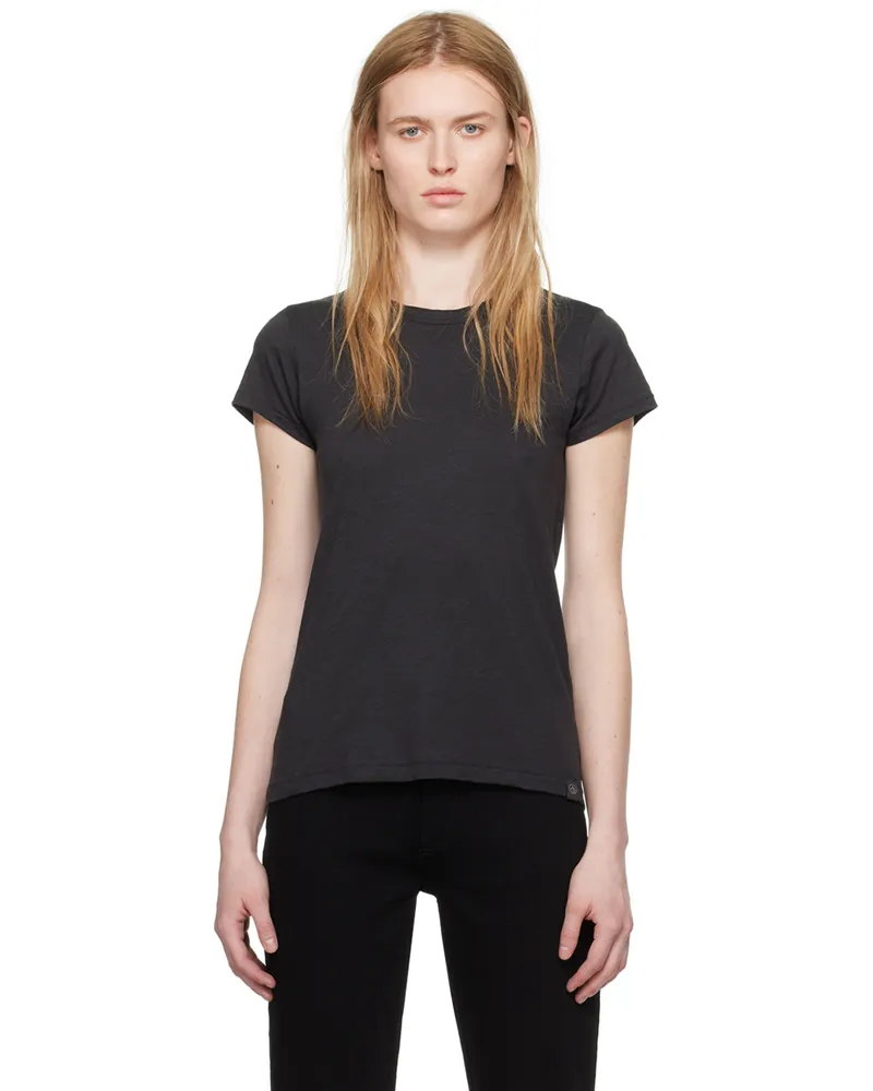 Rag & Bone Black 'The Slub' T-Shirt Blk