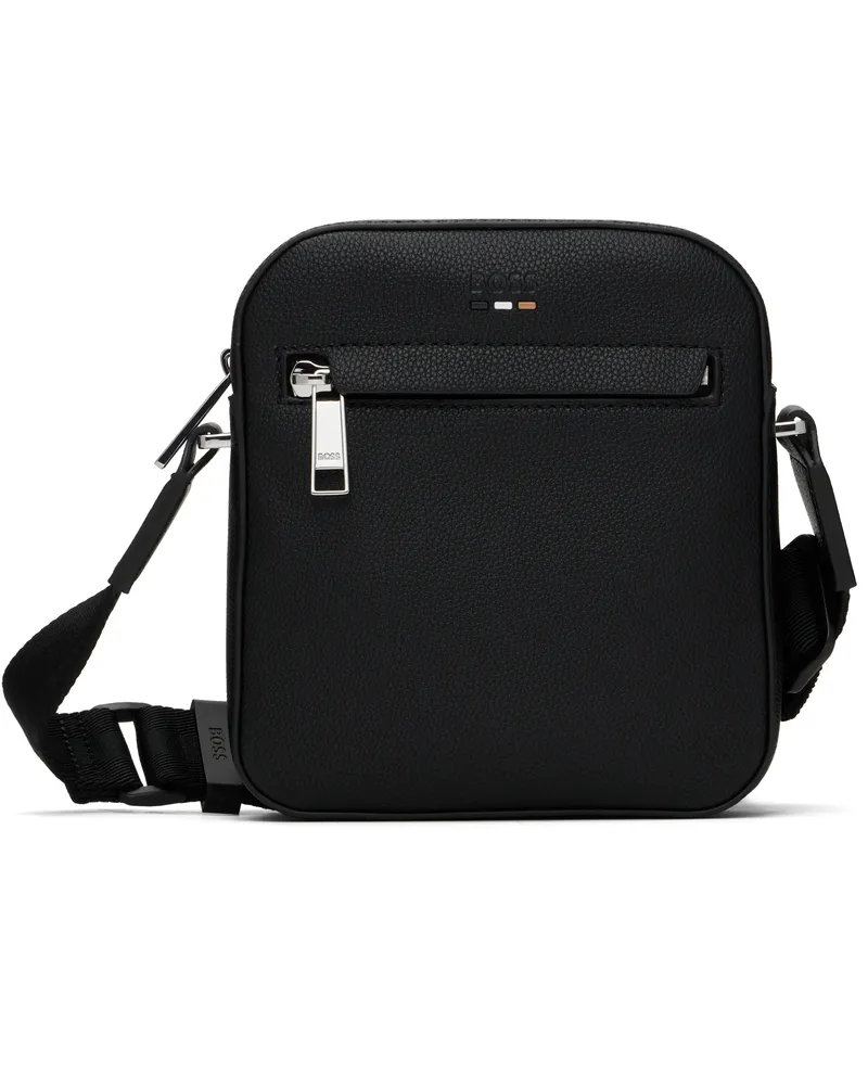 HUGO BOSS Black Pebble-Grained Faux-Leather Bag 001-black