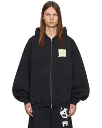 VETEMENTS Black Sticker Hoodie Black