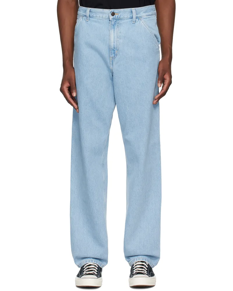 Carhartt WIP Blue Single Knee Jeans A3