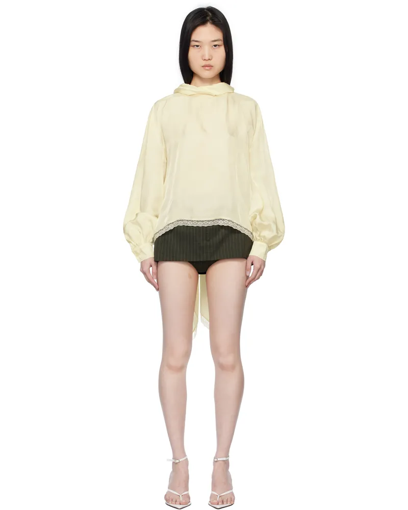 pushBUTTON Off-White Two Way Blouse Ivory