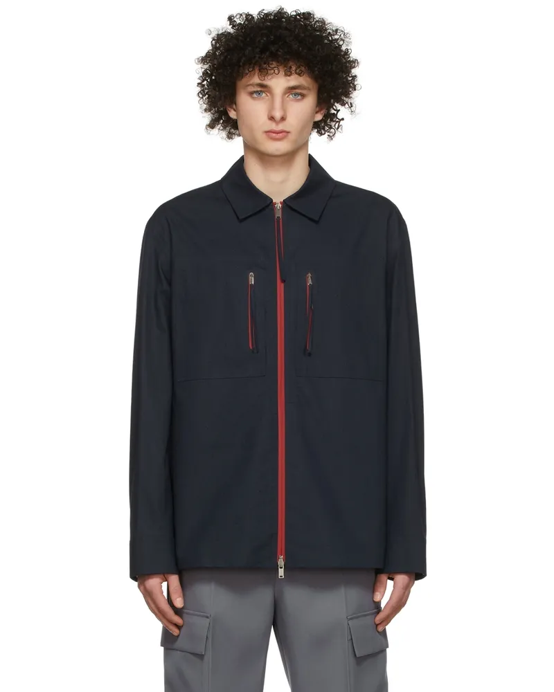 Jil Sander Blue Organic Cotton Jacket 405