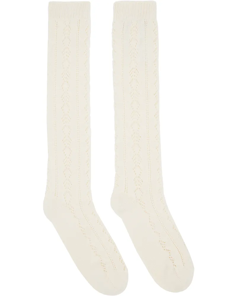 Valentino Garavani Off-White Cotton Socks 581