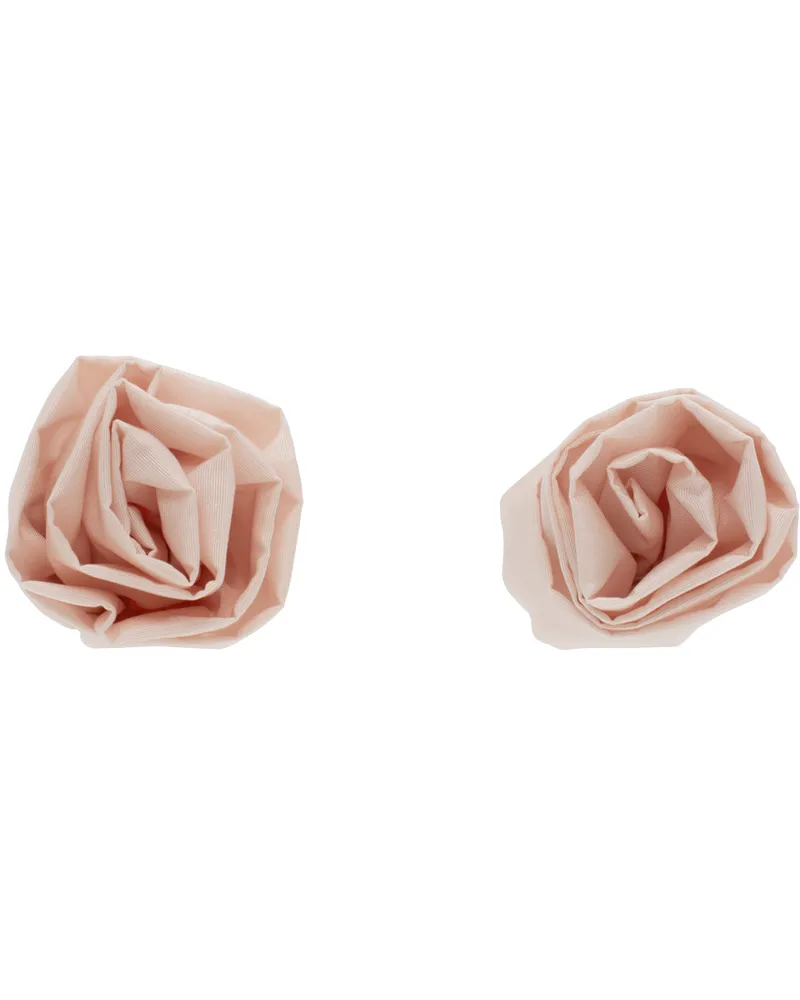 Simone Rocha Pink Rose Stud Earrings Rose