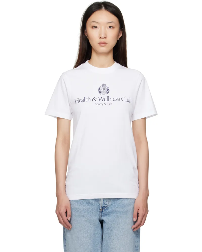 SPORTY & RICH White H&W Crest T-shirt 48