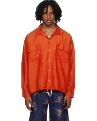 nanamica Orange Open Collar Shirt Ss