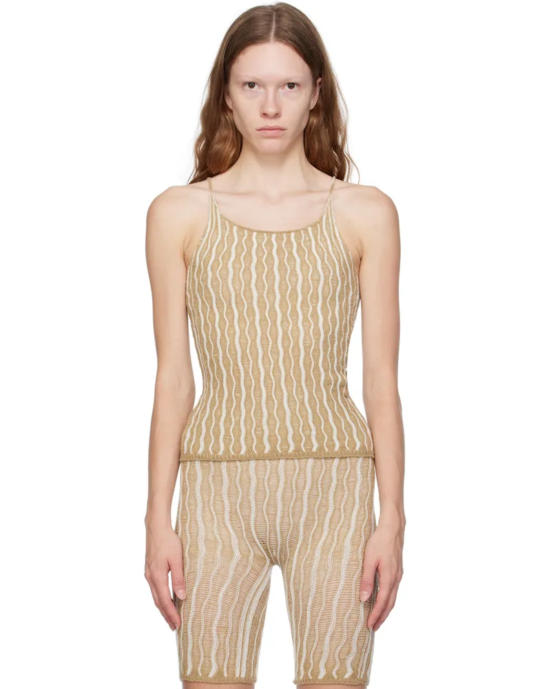 Isa Boulder Beige & White Cactus Tank Top Cereal