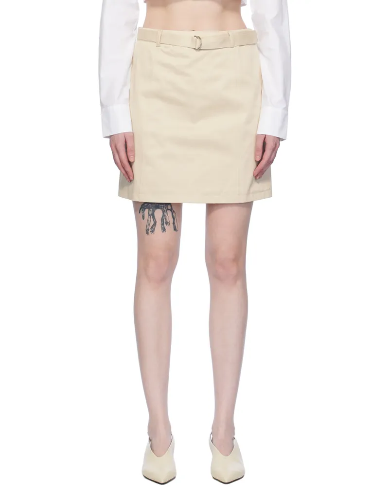 Elleme Beige Belted Miniskirt Beige