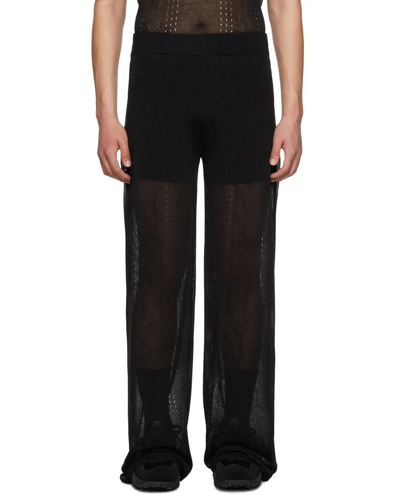 Marine Serre Black Pointelle Trousers Bk99