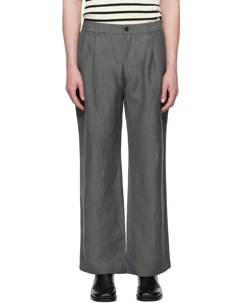 N.HOOLYWOOD Gray Tucked Trousers Gray