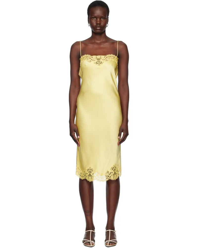 Stella McCartney Yellow Iconic Lace Midi Dress 7150