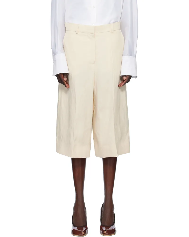 Stella McCartney Off-White Linen Culotte Shorts 9210