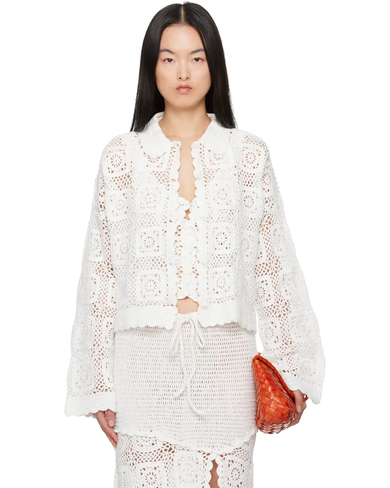 Holzweiler White Rosie Crochet Cardigan 1000