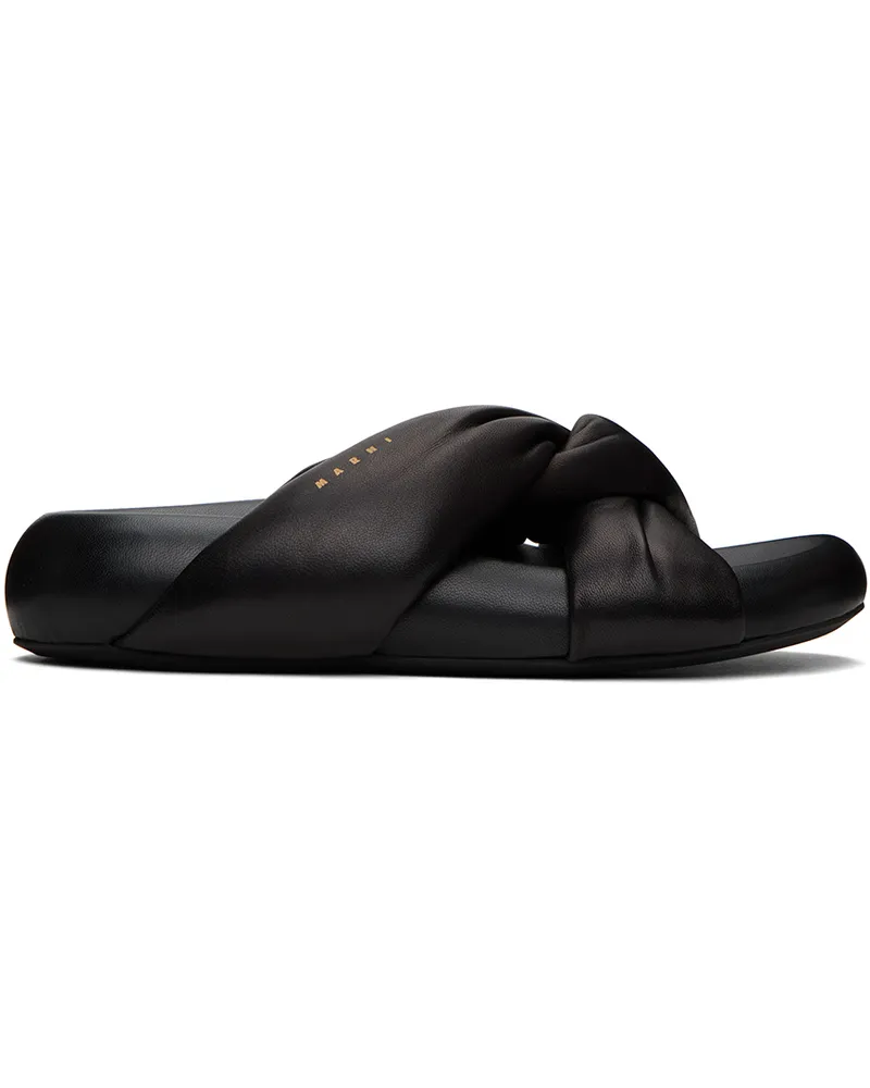 Marni Black Tie Sandals 00n99