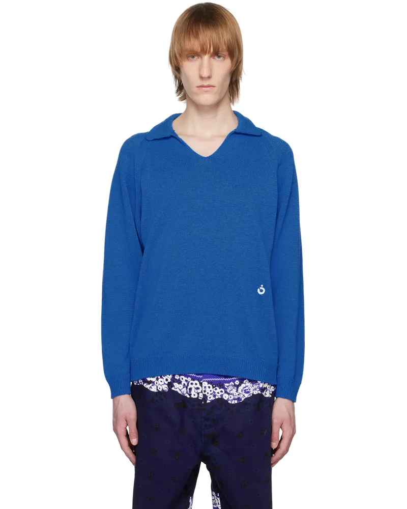 NOMA t.d. Blue Skipper Neck Sweater Blue