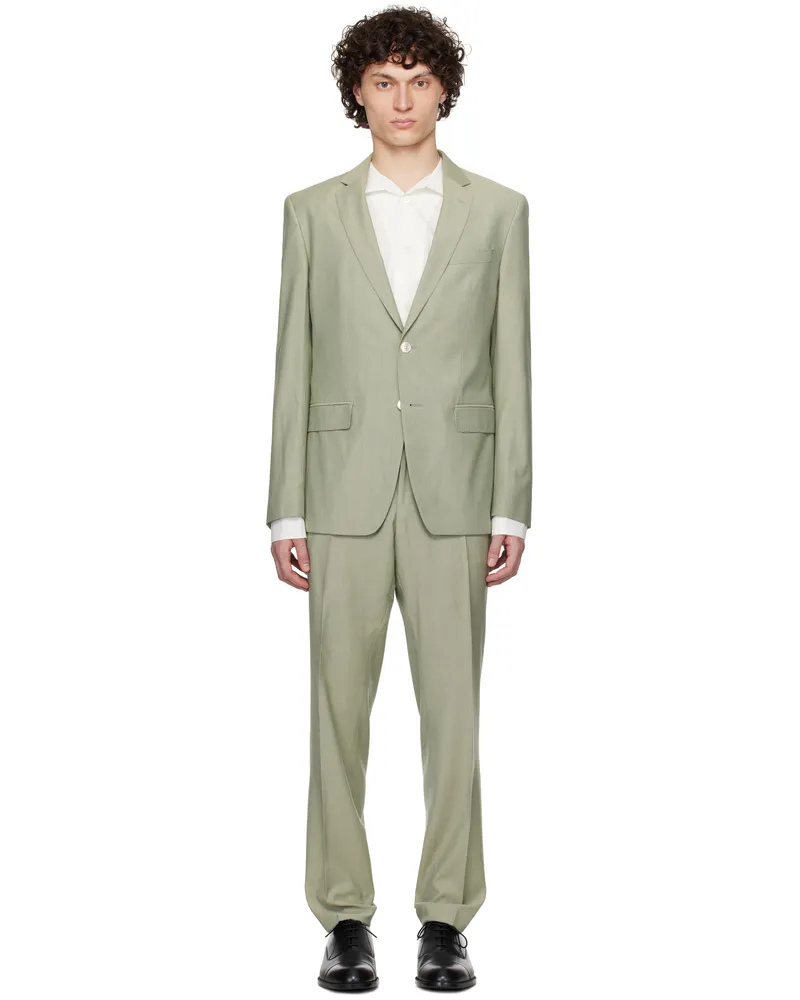 HUGO BOSS Green Slim-Fit Suit 330-light