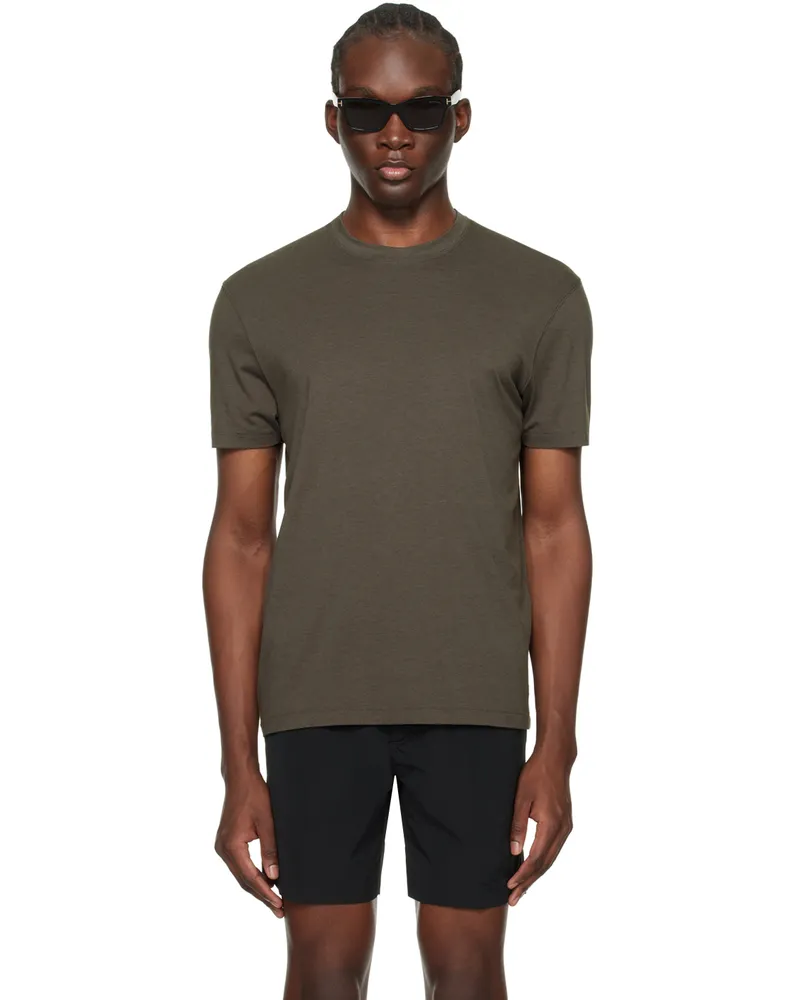 Tom Ford Gray Crewneck T-Shirt Anthracite